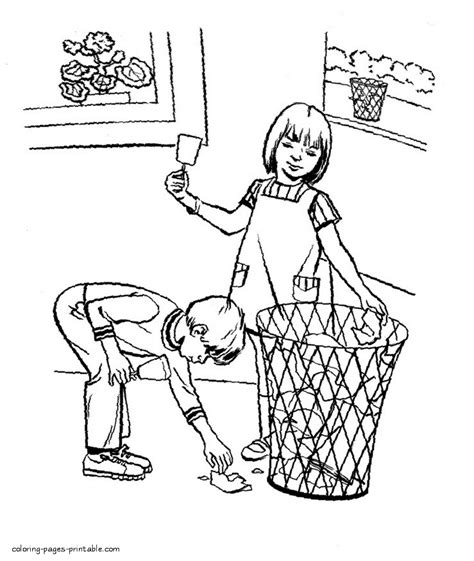 It's time to give adult coloring pages a try, because life can be hard and stressful, and sometimes the best thing you can do is put down your iphone there are lots of benefits to unplugging and getting lost in coloring for a while, which is why it shouldn't be surprising that coloring books are a creative. Earth Day. Children doing house cleaning || COLORING-PAGES ...