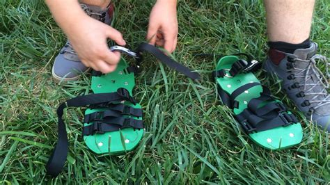 Woodside garden lawn aerating shoes 13 x 4.5cm spikes per shoe. Zortis Lawn Aerator Shoes Review - YouTube