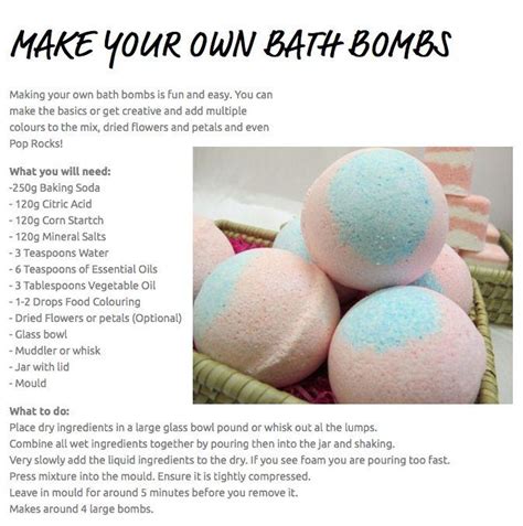 Homemade bath salts also make excellent gifts, or selling them at your local farmers market or craft fair could also earn you some extra money. Make Your Own Bath Bomb | Trusper