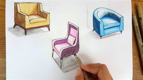 Drawing with perspective can be a daunting task for someone who hasn't delved into the art of it for very long. Drawing Chairs in Two-point perspective | Timelapse - YouTube