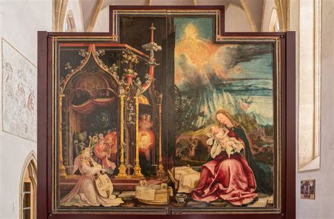 This video describes thecrucifixion panel of the isenheim altarpiece by matthias grünewald which was created between 1510 and 1516. File:Isenheimer Altar (Colmar) jm01227.jpg - Wikimedia Commons