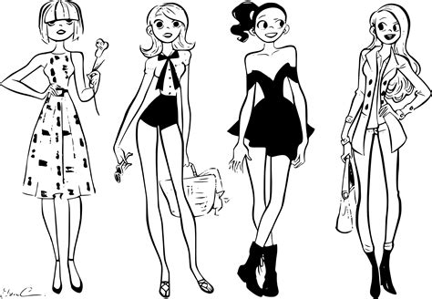 Dessins de filles a imprimer gartuitement. Coloriage fashion à imprimer