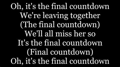 europe the final countdown lyrics