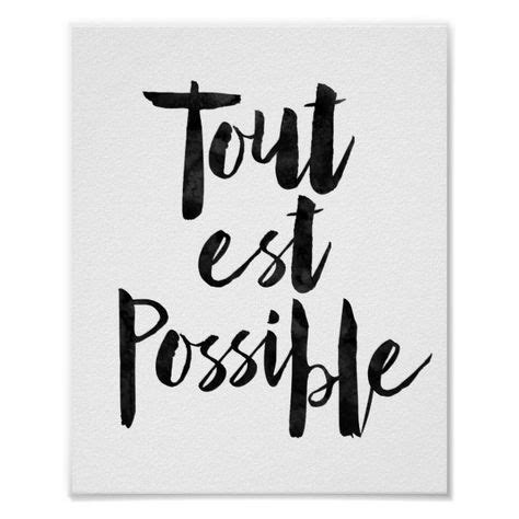 Tout Est Possible Poster | Zazzle.com | Typographic poster, Powerful ...