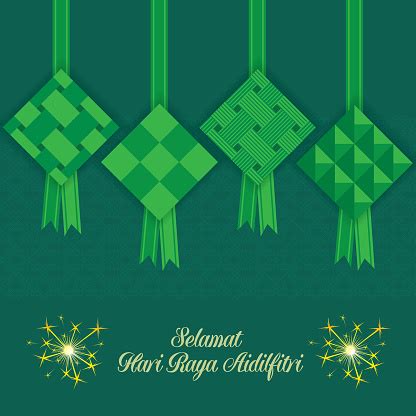 Malay word selamat hari raya aidilfitri that translates to wishing you a joyous hari raya. Selamat Hari Raya Aidilfitri Vector Illustration With ...