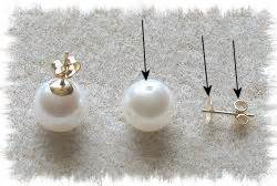 Once the back of the earring is off, you can slowly pull the post out of your ear, keeping a firm grip on the jewelry or stud. How to Repair Pearl Stud Earrings