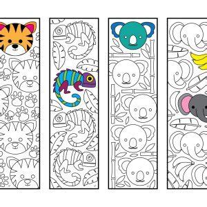 This icon is used to show laughter. Cute Jungle Animal Bookmarks - PDF Zentangle Coloring Page ...