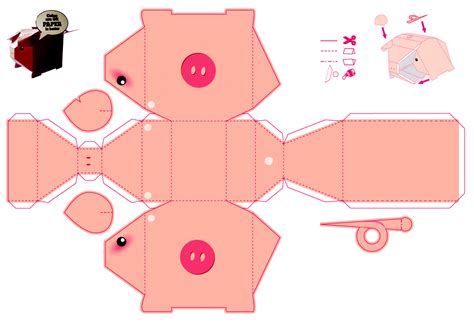 How do you print a build a pig? 3D paper pig | 3d paper, Cards, Paper