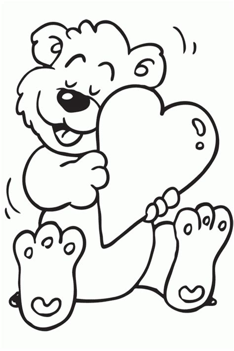 Then, color it with your crayons or your paints! Teddy Bear And Heart Coloring Pages - Coloring Home