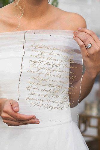 We explain the tradition behind vow order as well as how to decide who should read their vows first. 45 Real Wedding Vows Examples To Steal | Wedding Forward