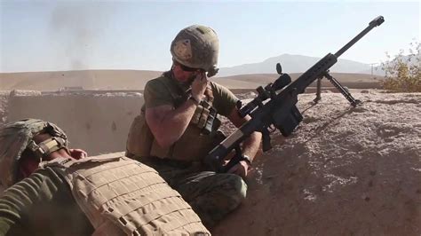 Maybe you would like to learn more about one of these? Marine sniper engages enemy with Barrett M107 .50 cal ...