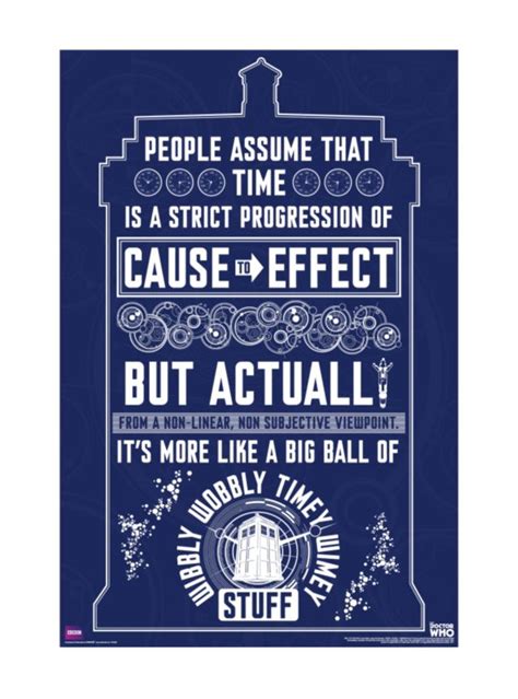 The official scientific explanation of time travel appears with a flow chart and some pretty heavy wording on this charcoal grey heather tee from doctor who. Doctor Who Wibbly Wobbly Timey Wimey Poster | Hot Topic | Doctor who, Doctor who quotes, Doctor