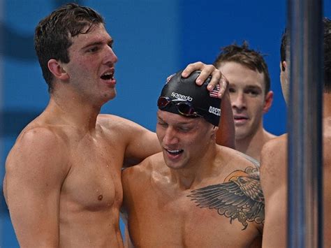Ryk neethling (r) and lyndon ferns of south africa celebrate with their teammates after they won the men's swimming 4 x 100 metre freestyle relay final on august 15, 2004 during the athens 2004 summer olympic games at the main pool of. Tokyo Olympics: US Swimmers Smash World Record To Win Men's 4x100m Medley Relay Gold - R6Nationals