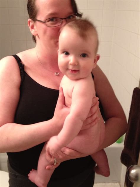 Both ends of the tub are collapsed down to create a baby bathtub that's about 6.5 inches deep. Naked Baby bath time! | Flickr - Photo Sharing!