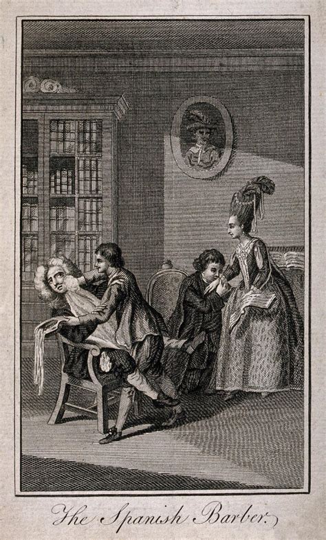 Use them in commercial designs under lifetime, perpetual & worldwide rights. A Spanish barber shaving a man. Engraving. | Wellcome ...