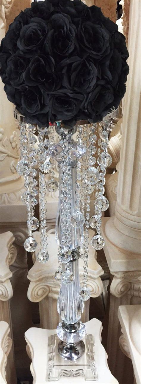 Wedding bouquets with hanging crystals. Crystal Centerpiece Stand With Crystal Globe Hanging ...