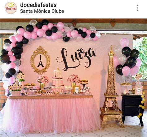 Dreaming of the most romantic city in the world? Parisian Theme Birthday Party Dessert Table and Decor ...