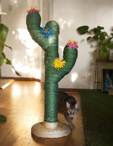 It provides your cats with so many features, so that they will leave your drapes and carpet untouched. Saguaro Cactus Scratching Post for Cats | Wooden cat tree ...