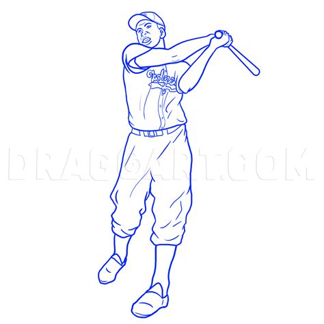 Learn how to draw a baseball player! How To Draw Jackie Robinson, Jackie Robinson, Step by Step ...