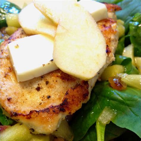 In a salad bowl, assemble the salad with the romaine on the bottom. Grilled chicken with brie and spinach salad. Had this ...