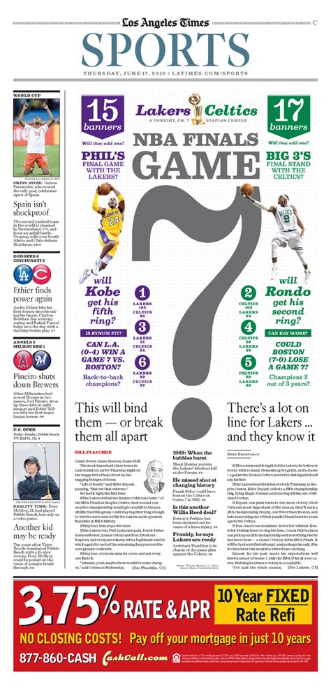 Sports news from southern california and the world. Los Angeles Times Sports: 2010 NBA Finals - Fonts In Use