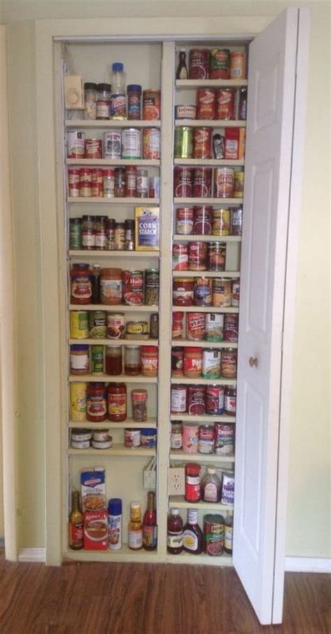 Walk in pantry with vintage shelving and hardwood flooring. Pin on Trim , Details, & Built In