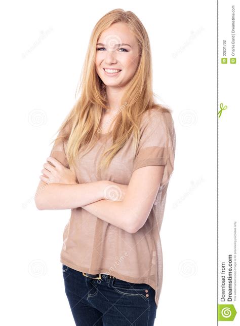 Flirting body language is a natural skill to arouse interest. Beautiful Woman With Her Arms Folded Stock Photography ...