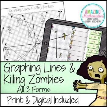 Displaying 8 worksheets for graphing lines and killing zombies. Graphing Lines & Zombies ~ All 3 Forms by Amazing ...