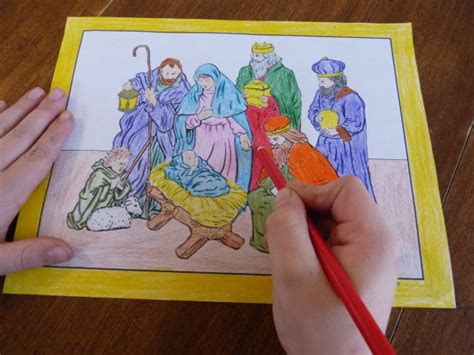 Great for ages 3 to 9. 15+ Printable Christmas Coloring Pages: Jesus & Mary ...