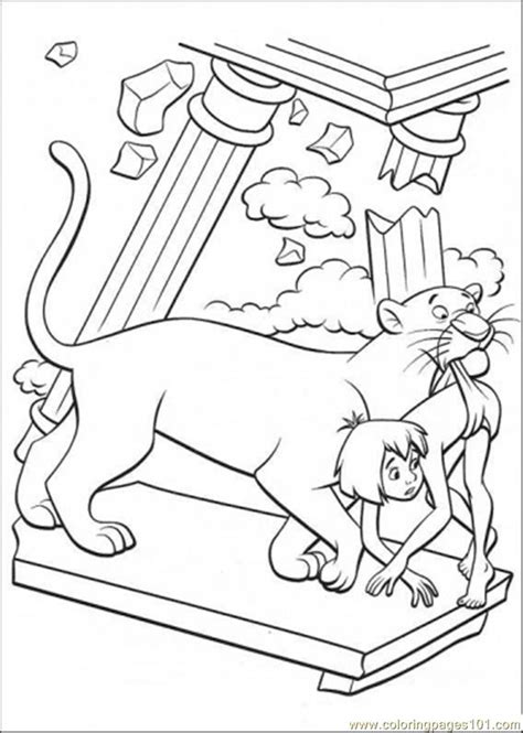 They will love these coloring sheets from the jungle book original movie printables. Bagheera Helps Mowgli Coloring Page - Free The Jungle Book ...
