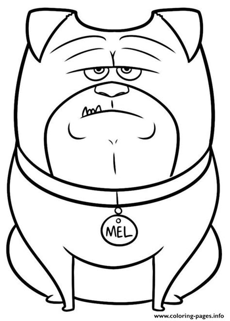 Download or print this amazing coloring page: Mel Not Happy Secret Life Of Pets Coloring Pages Printable