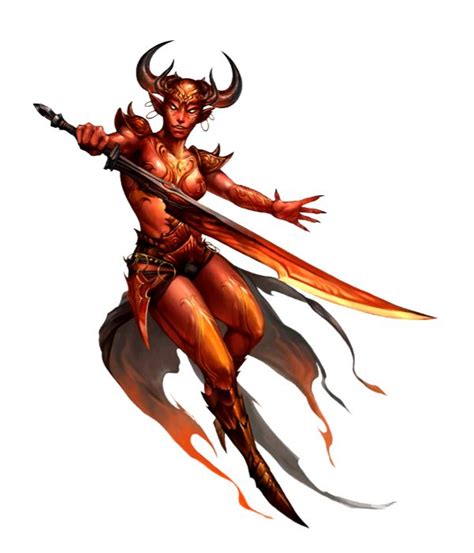 The djinn (singular djinni) are genies from the plane of air. Female Efreeti Sorzan - Pathfinder PFRPG DND D&D d20 ...