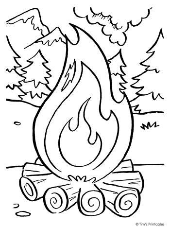 Check out more alanna june studio coloring pages here: Campfire Coloring Page (With images) | Coloring pages ...