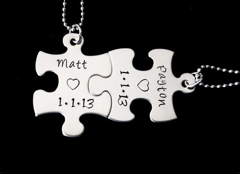 Personalized puzzles from shutterfly have up to 1,014 pieces to give you, your family or a loved one a fun new challenge on any occasion. couple set puzzle piece necklaces