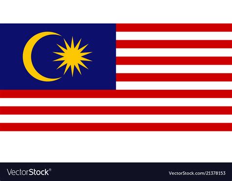 Ai (adobe illustrator) eps (encapsulated postscript). Malaysian flag flat layout Royalty Free Vector Image