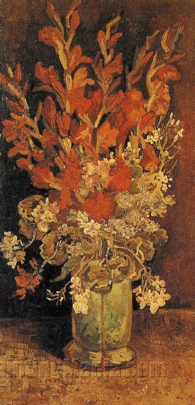 Asters, possibly mixed with marigolds and carnations; Vase with Gladioli and Other Flowers - Vincent van Gogh ...