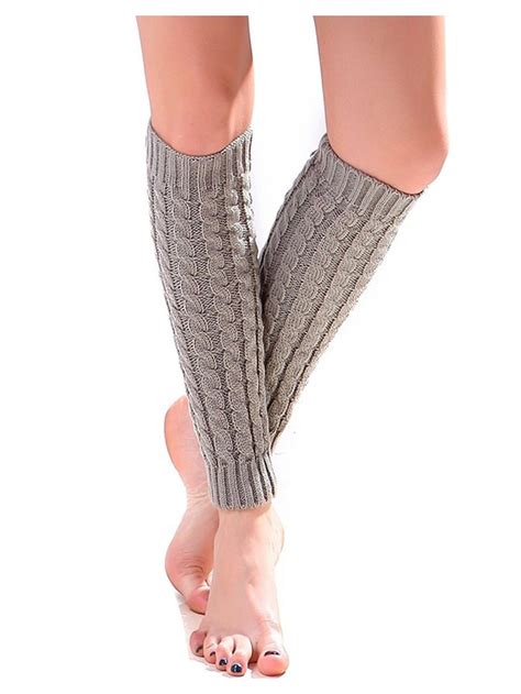 You have inspired me to knit something other than toques, hats and blankets with this pattern. Women's Cable Knit Leg Warmers Knitted Crochet Long Socks ...