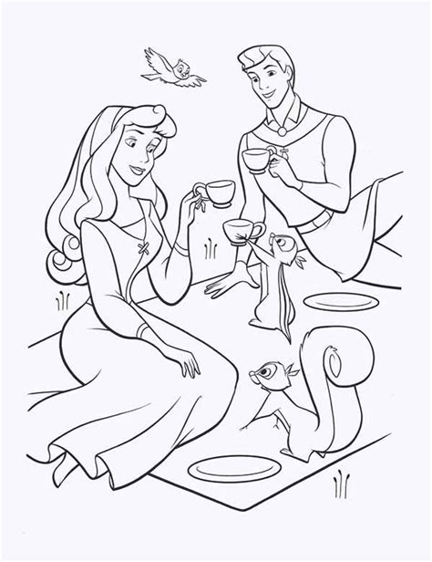 Beautiful coloring pages princess cinderella gallery podhelp. Princess Aurora And Prince Phillip On A Picnic With Her ...