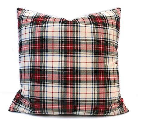 Plaid pillow cover, Christmas pillow, Holiday pillow, Red throw pillow, Green throw pillow ...