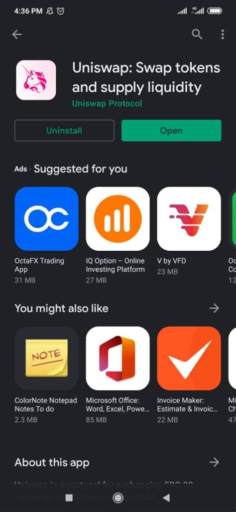 Uniswap is a decentralized protocol for automated liquidity provision on ethereum. A Fake Uniswap App is Circulating on Google Play Store ...