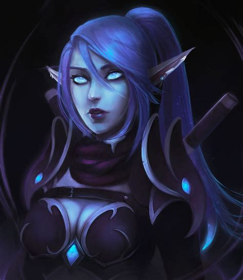 Its my first hair mesh and decided to try make a long hair for elves. World of Warcraft Art — Void Elf Rogue [Artist: Alisa ...