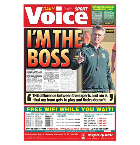 Daily voice, cape town, western cape. Daily Voice on Twitter: ".@Springboks coach slams "expert ...