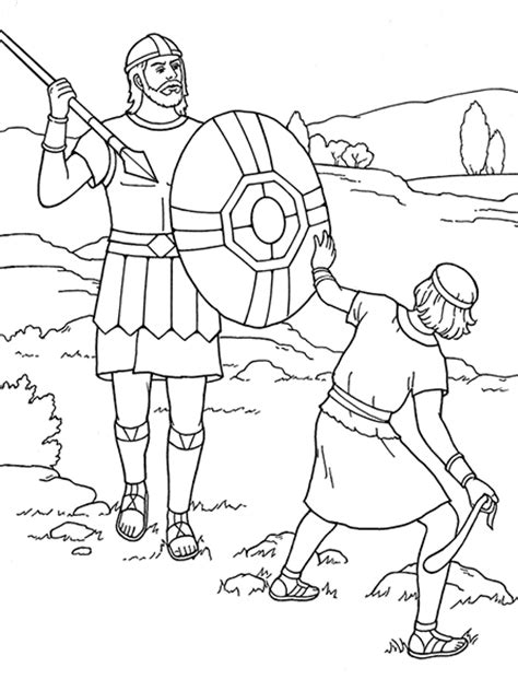 View all religions coloring pages. David and Goliath