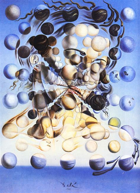 Gala's face is made up of a discontinuous, fragmented setting, densely populated by spheres, which on the axis of the canvas. Galatea of the Spheres, 1952 | Salvador dali, Dali ...