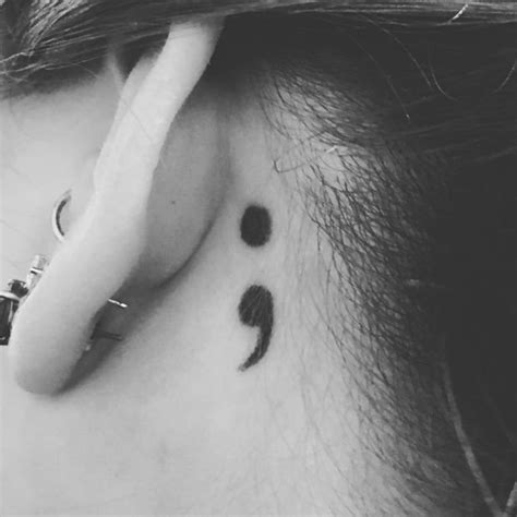 Placing a semicolon ink behind the ear means that the wearer will learn and listen to the insights of the past. Here's The Inspiring Story Behind The Semicolon Tattoo ...