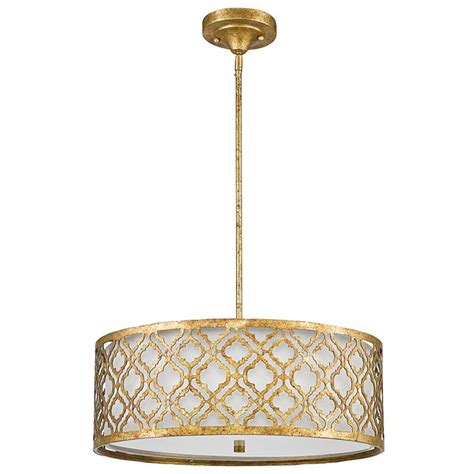 Edenbrook brushed nickel modern/contemporary etched glass drum pendant light. Arabella 21" Wide Distressed Gold Drum Pendant Light - #89K81 | Lamps Plus