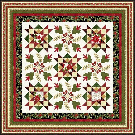 Learn how using the free quilt pattern and instructions on howstuffworks. Free Christmas Quilt pattern with poinsettias and applique ...