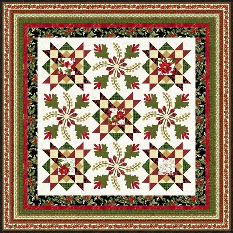 Free alphabet characters block patterns. Free Christmas Quilt pattern with poinsettias and applique ...