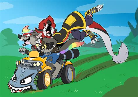 These vehicles seat two people and have a rocket boost function that allows you to punch. Quad Crasher fun by DrewTheSergal -- Fur Affinity dot net