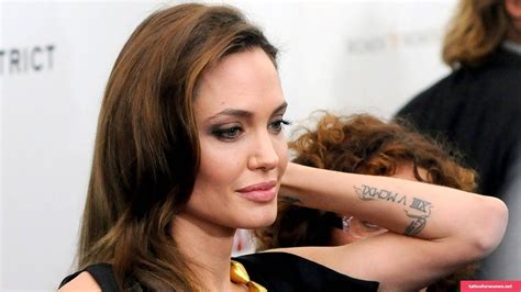 Here is a list of 9 best angelina jolie tattoos that makes a wonderful look. Angelina Jolie Tattoos With Meanings | Angelina jolie ...